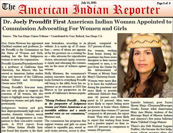 AMERICAN INDIANS IN THE NEWS